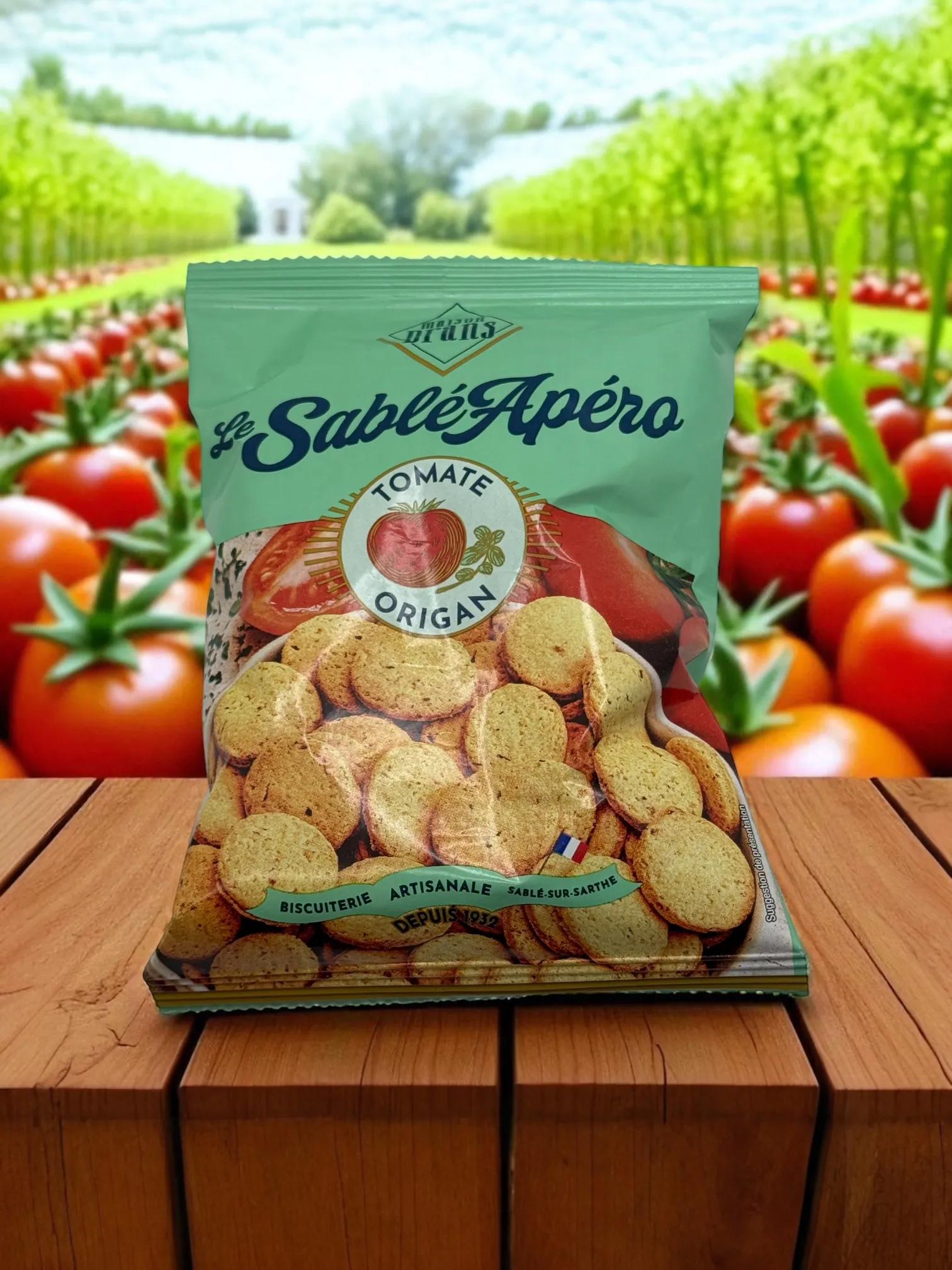 SABLÉ APÉRO TOMATE ORIGAN AOP 90G MAISON DRANS