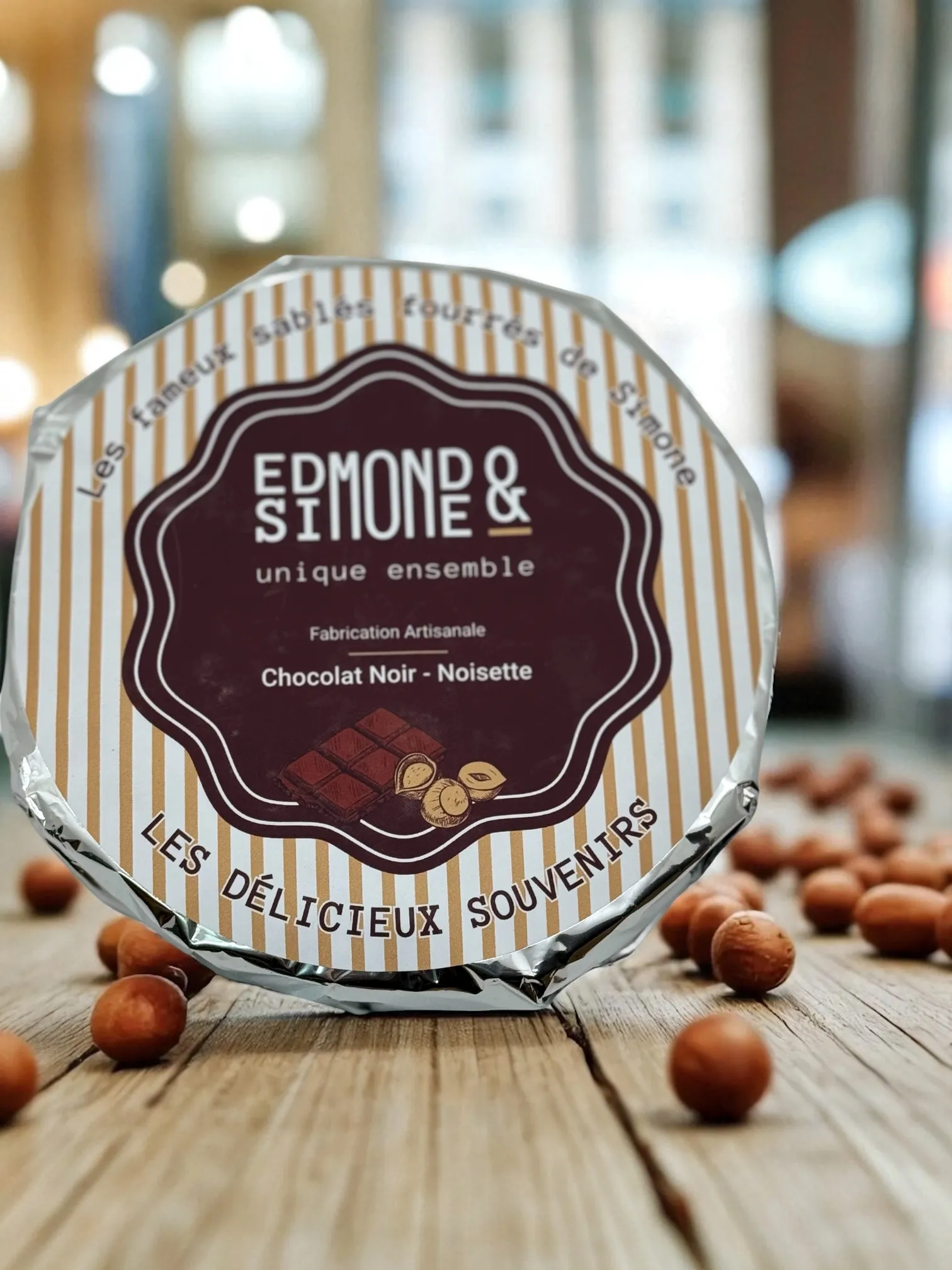 SABLÉS FOURRÉS CHOCOLAT / NOISETTE 300G  EDMOND & SIMONE