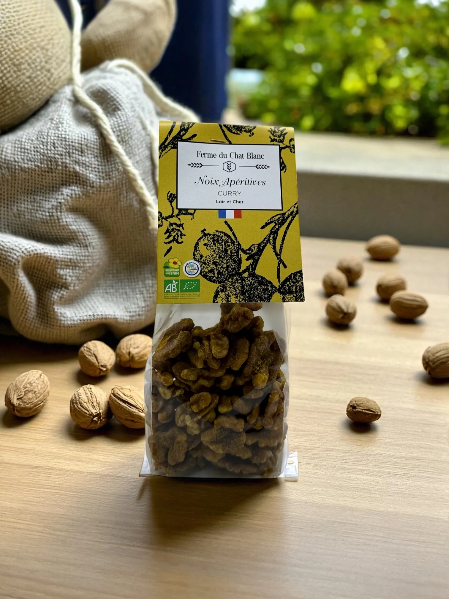 NOIX APÉRITIVES CURRY 100G LA FERME DU CHAT BLANC