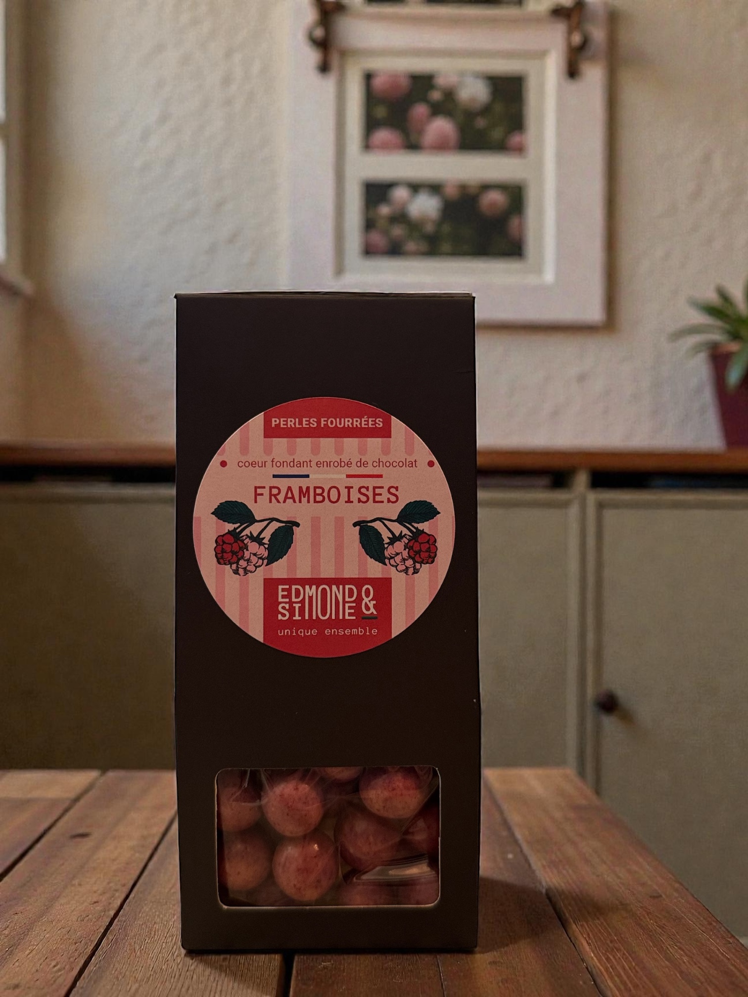 PERLES FOURRÉES FRAMBOISE 75G EDMOND ET SIMONE