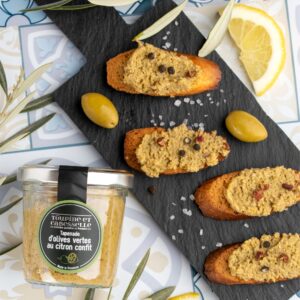 TAPENADE OLIVES VERTES CITRON CONFITS 90G TOUPINE ET CABESSELLE