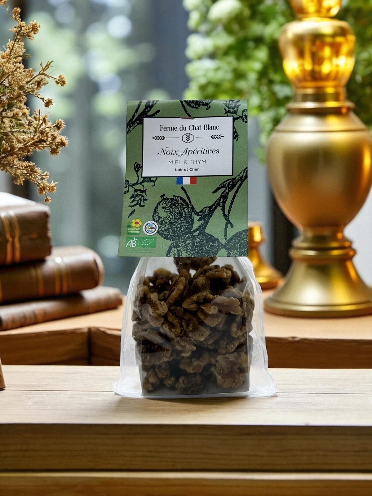 NOIX APÉRITIVES MIEL ET THYM 100G LA FERME DU CHAT BLANC