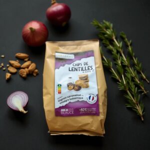CHIPS DE LENTILLES OIGNONS CARAMÉLISÉS AU VINAIGRE BALSAMIQUE 75g FABAPÉRO