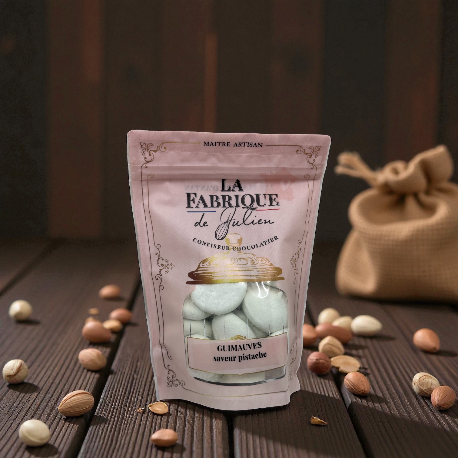 GUIMAUVE PISTACHE 100G LA FABRIQUE DE JULIEN