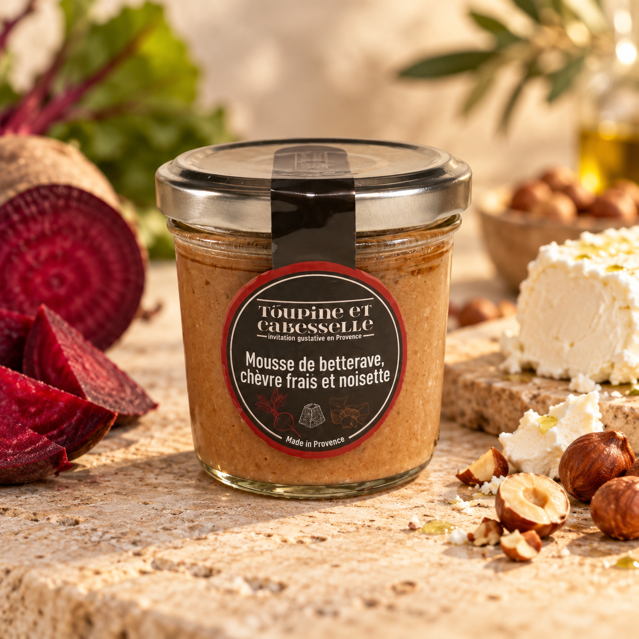 MOUSSE BETTERAVE CHÈVRE FRAIS NOISETTE 90G TOUPINE ET CABESSELLE