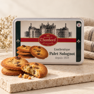 BOÎTE MÉTAL L'AUTHENTIQUE PALETS SOLOGNOTS 240G BISCUITERIE DE CHAMBORD