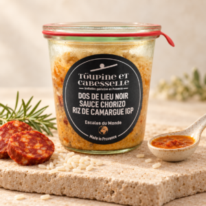 DOS DE LIEU NOIR SAUCE CHORIZO ET RIZ DE CAMARGUE 400G TOUPINE ET CABESSELLE