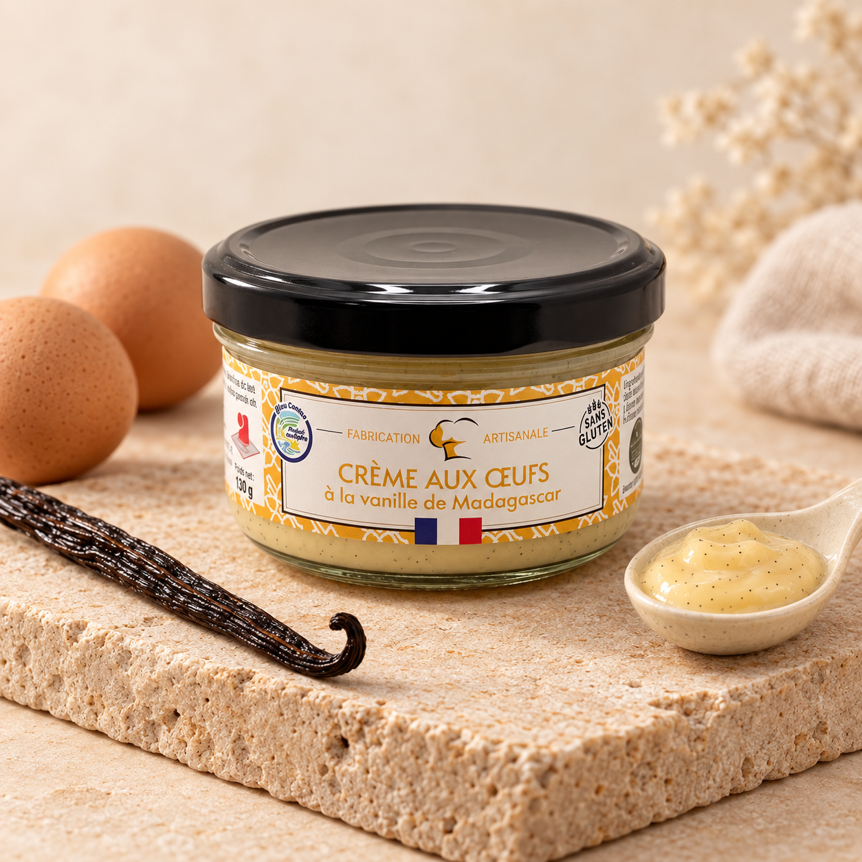 CRÊME AUX OEUFS VANILLE DE MADAGASCAR 130G SAVEURS GOURMANDES DU VAL DE LOIR