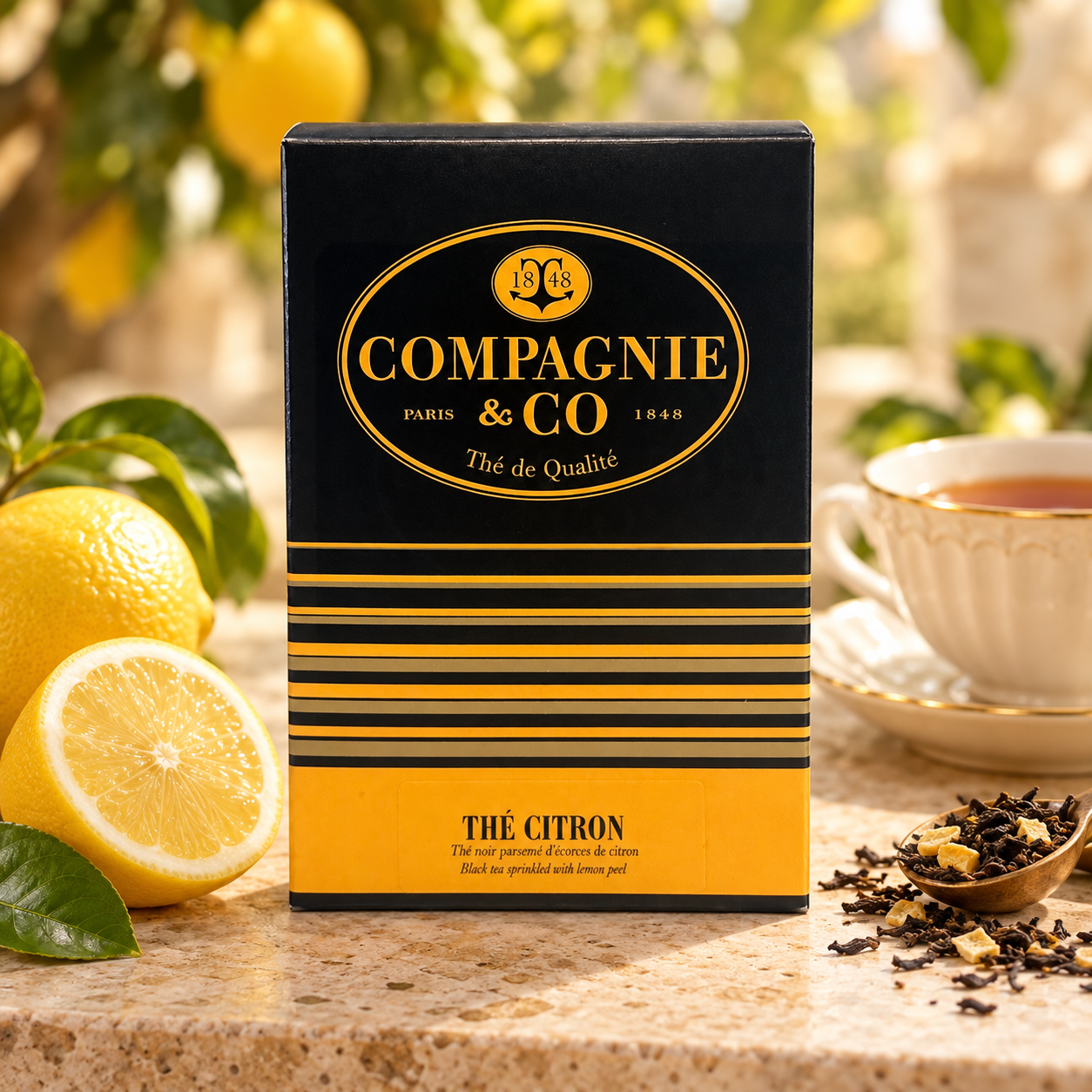 THÉ NOIR CITRON 25 SACHETS 50G COMPAGNIE COLONIALE