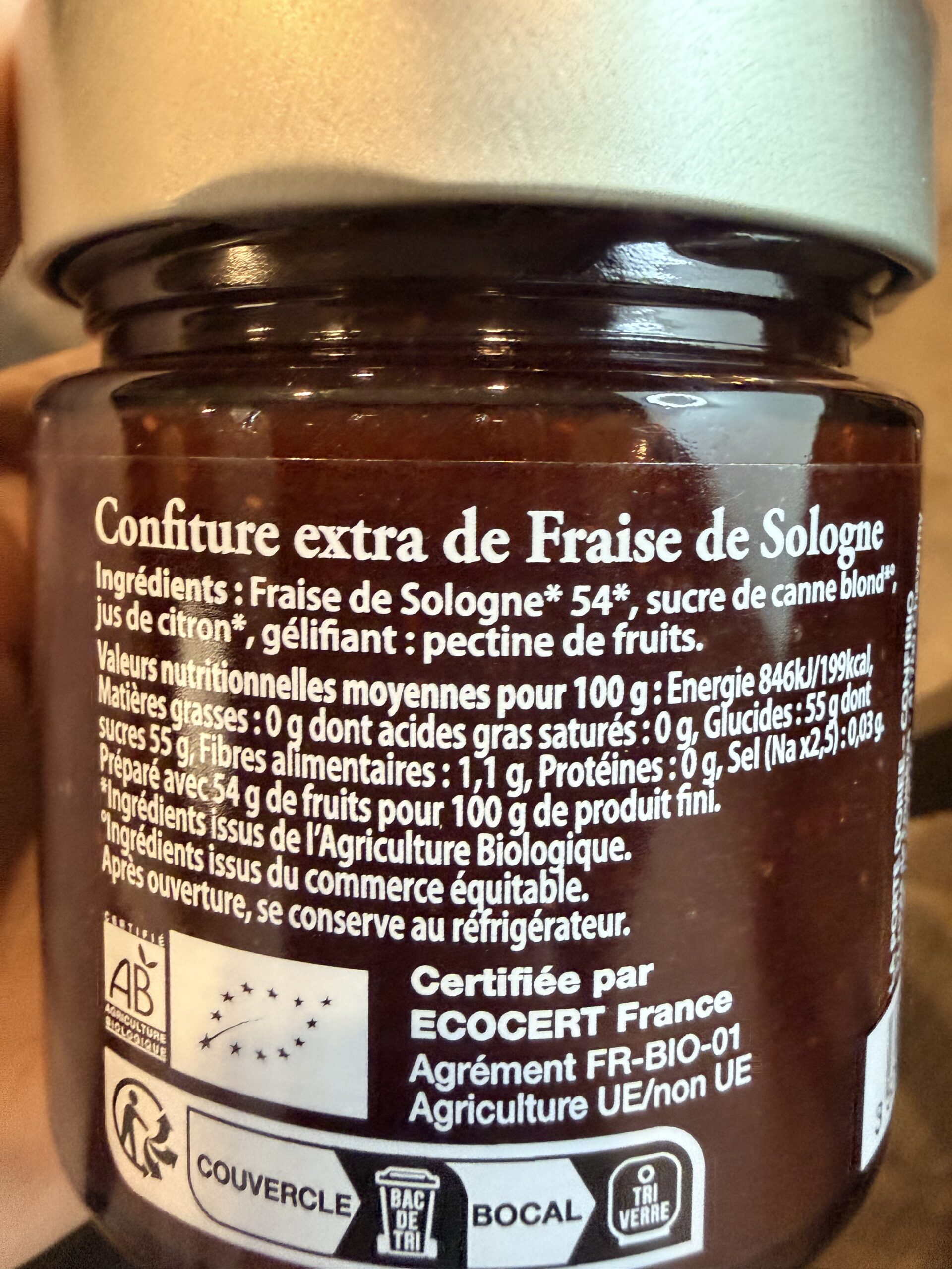CONFITURE FRAISE DE SOLOGNE BIO 280G LA CONFITURERIE DE CHEVERNY – Image 2