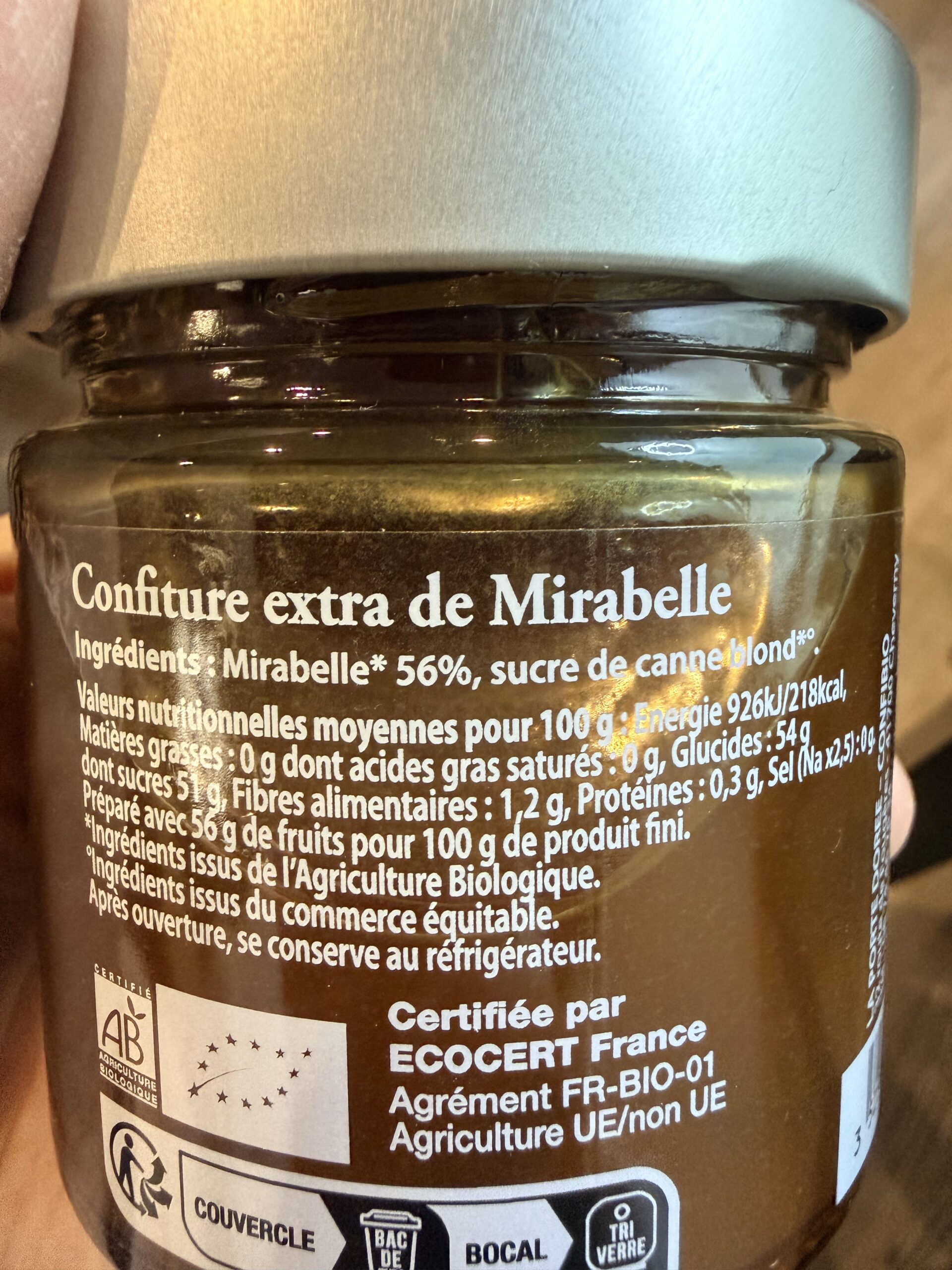 CONFITURE MIRABELLE DE SOLOGNE BIO 280G LA CONFITURERIE DE CHEVERNY – Image 2