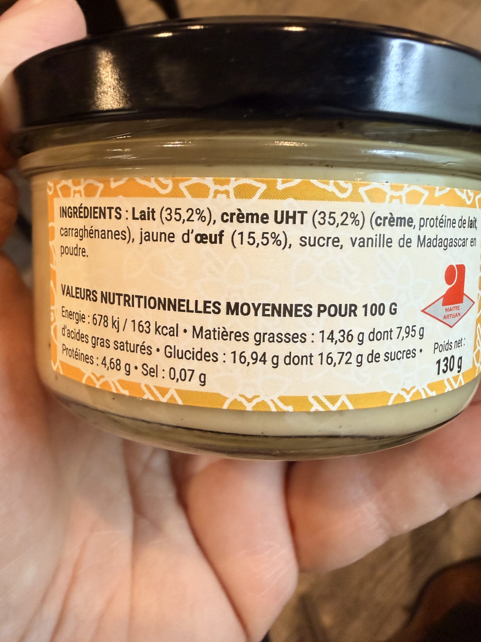 CRÊME AUX OEUFS VANILLE DE MADAGASCAR 130G SAVEURS GOURMANDES DU VAL DE LOIR – Image 2