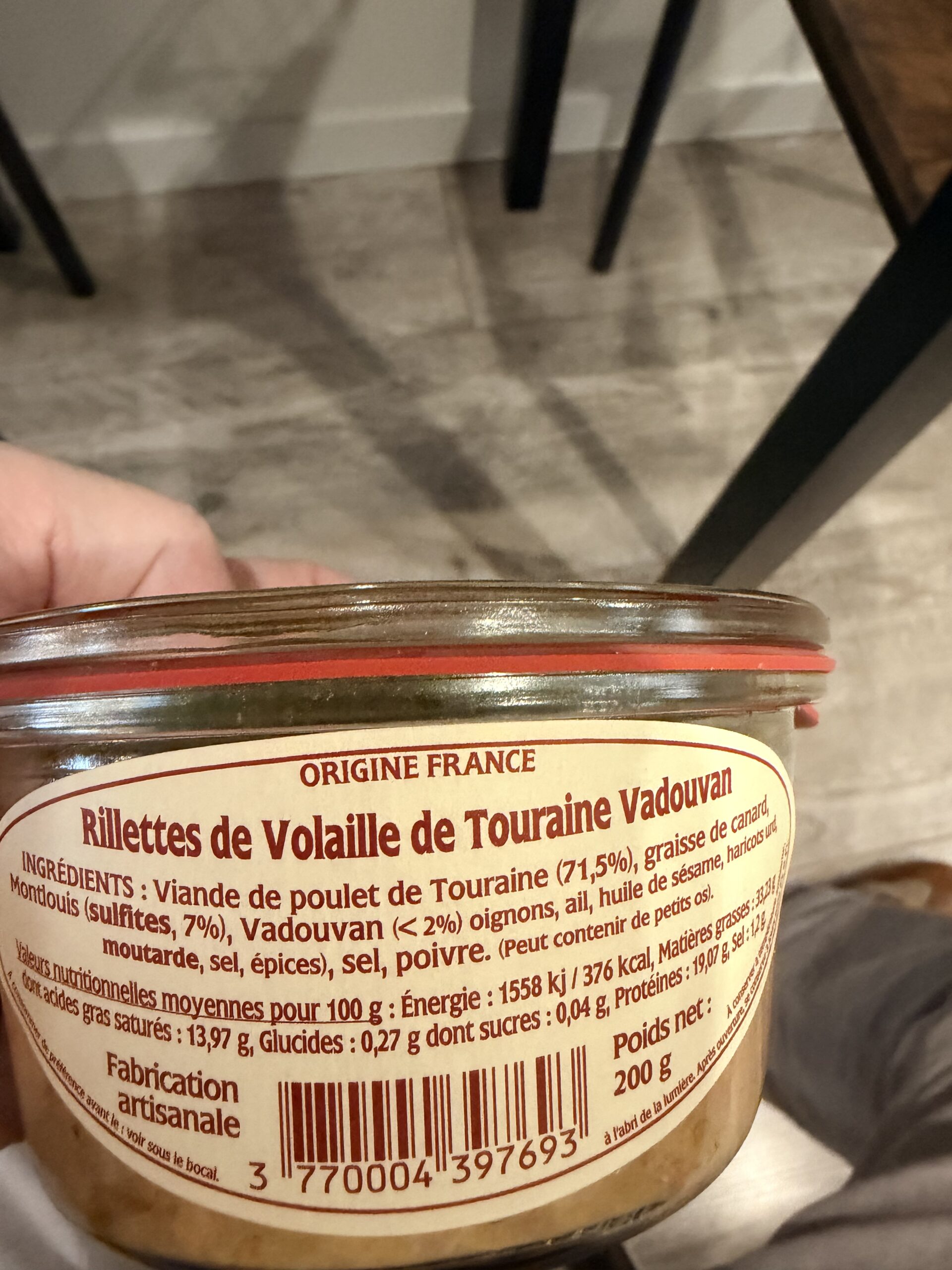 RILLETTES VOLAILLE DE TOURAINE VADOUVAN SAVEURS GOURMANDES 200G – Image 2