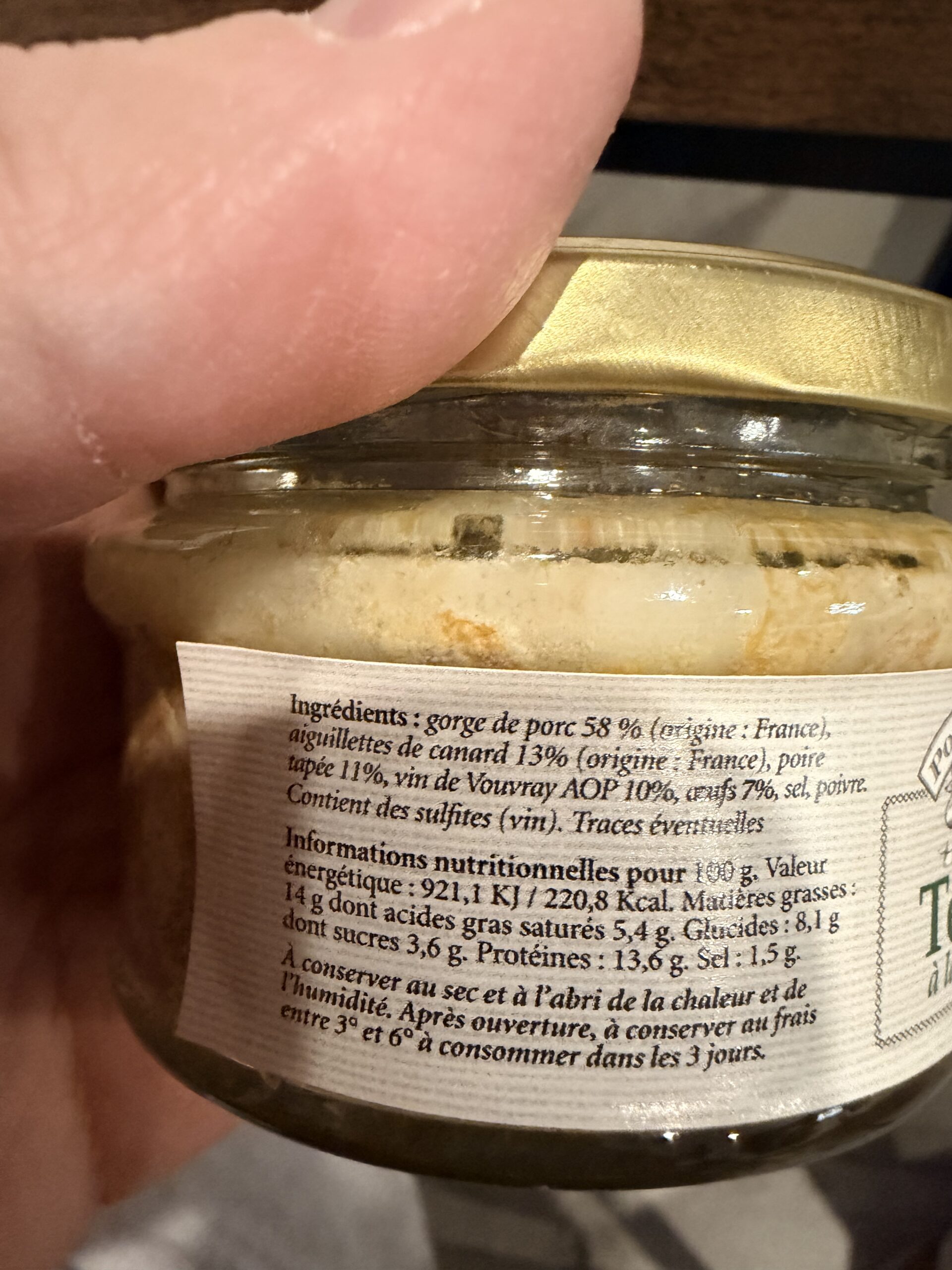 TERRINE VOUVRAY POIRES TAPÉES 130G MAISON HERIN – Image 2