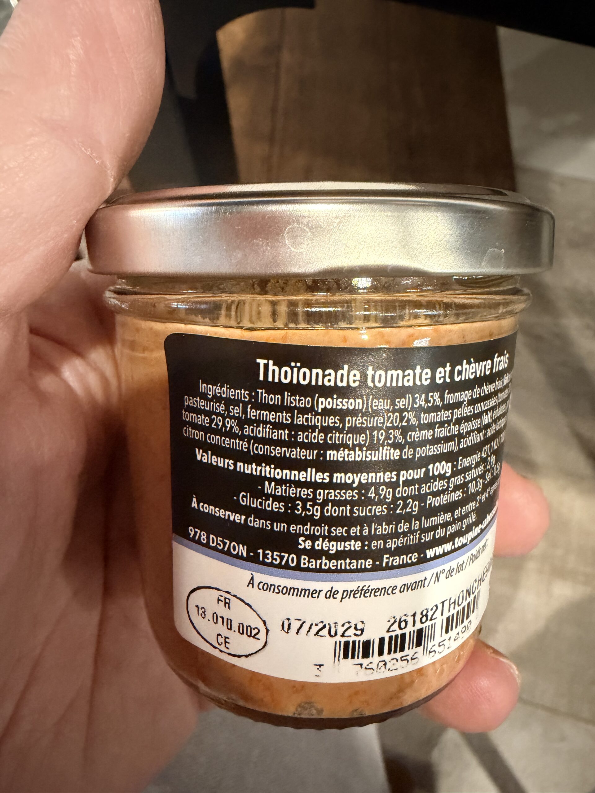 THOIONADE TOMATE CHÈVRE FRAIS 90G TOUPINE ET CABESSELLE – Image 2
