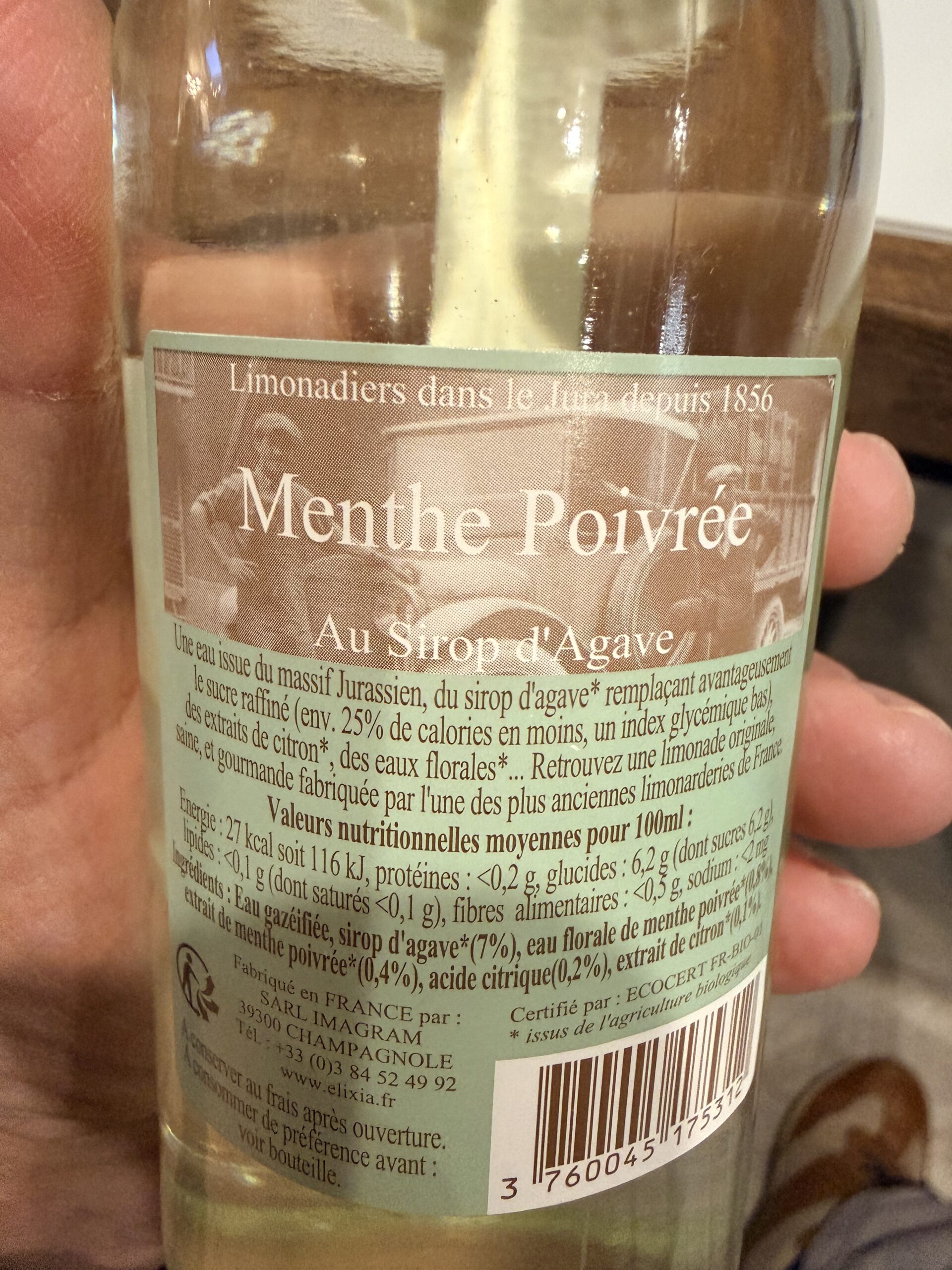 LIMONADE ELIXIA BIO MENTHE POIVRÉE 33CL – Image 2
