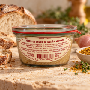 RILLETTES VOLAILLE DE TOURAINE VADOUVAN SAVEURS GOURMANDES 200G