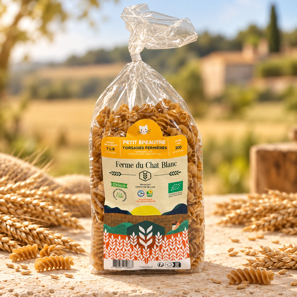 PÂTES TORSADE PETIT ÉPEAUTRE BIO 300G LA FERME DU CHAT BLANC