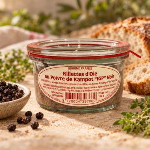RILLETTES D'OIE POIVRE DE KAMPOT SAVEURS GOURMANDES 100G