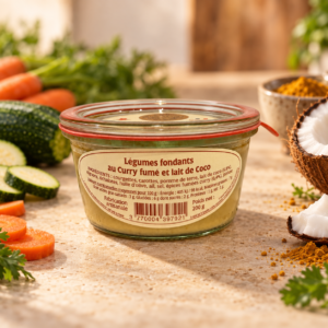LÉGUMES FONDANTS CURRY FUMÉ ET LAIT DE COCO 200G SAVEURS GOURMANDES DU VAL DE LOIR
