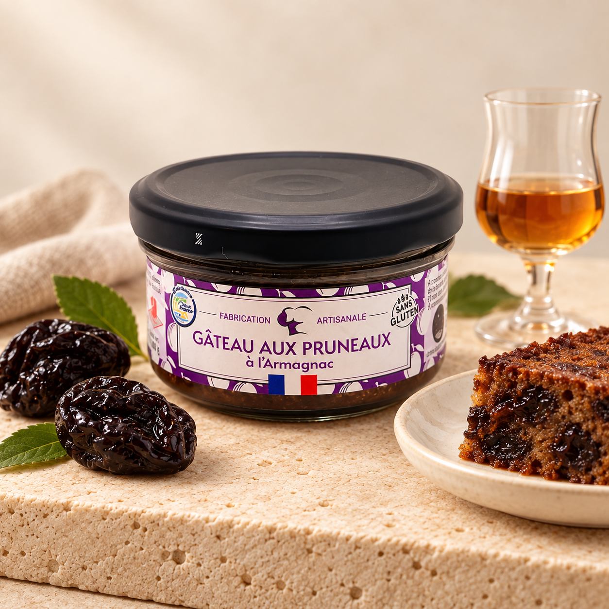 GÂTEAU AUX PRUNEAUX À L'ARMAGNAC 100G SAVEURS GOURMANDES DU VAL DE LOIR