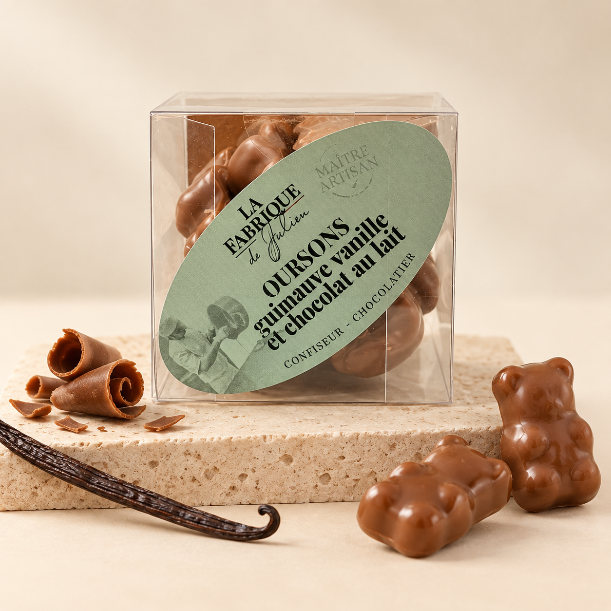 6 OURSONS GUIMAUVE CHOCOLAT AU LAIT LA FABRIQUE DE JULIEN