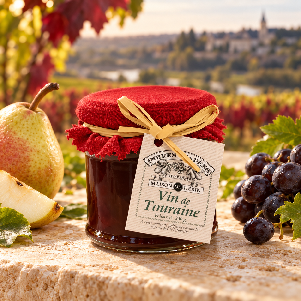 POIRES TAPÉES AU VIN DE TOURAINE 230G MAISON HERIN