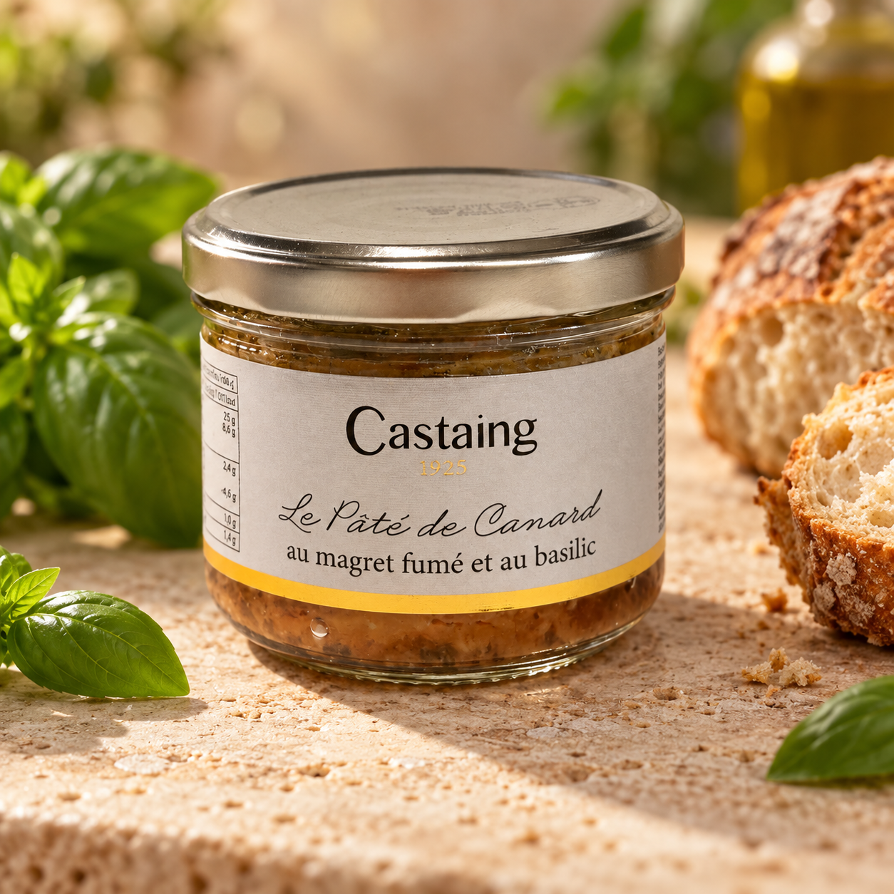 PÂTÉ DE CANARD AU MAGRET FUMÉ BASILIC 180G CASTAING