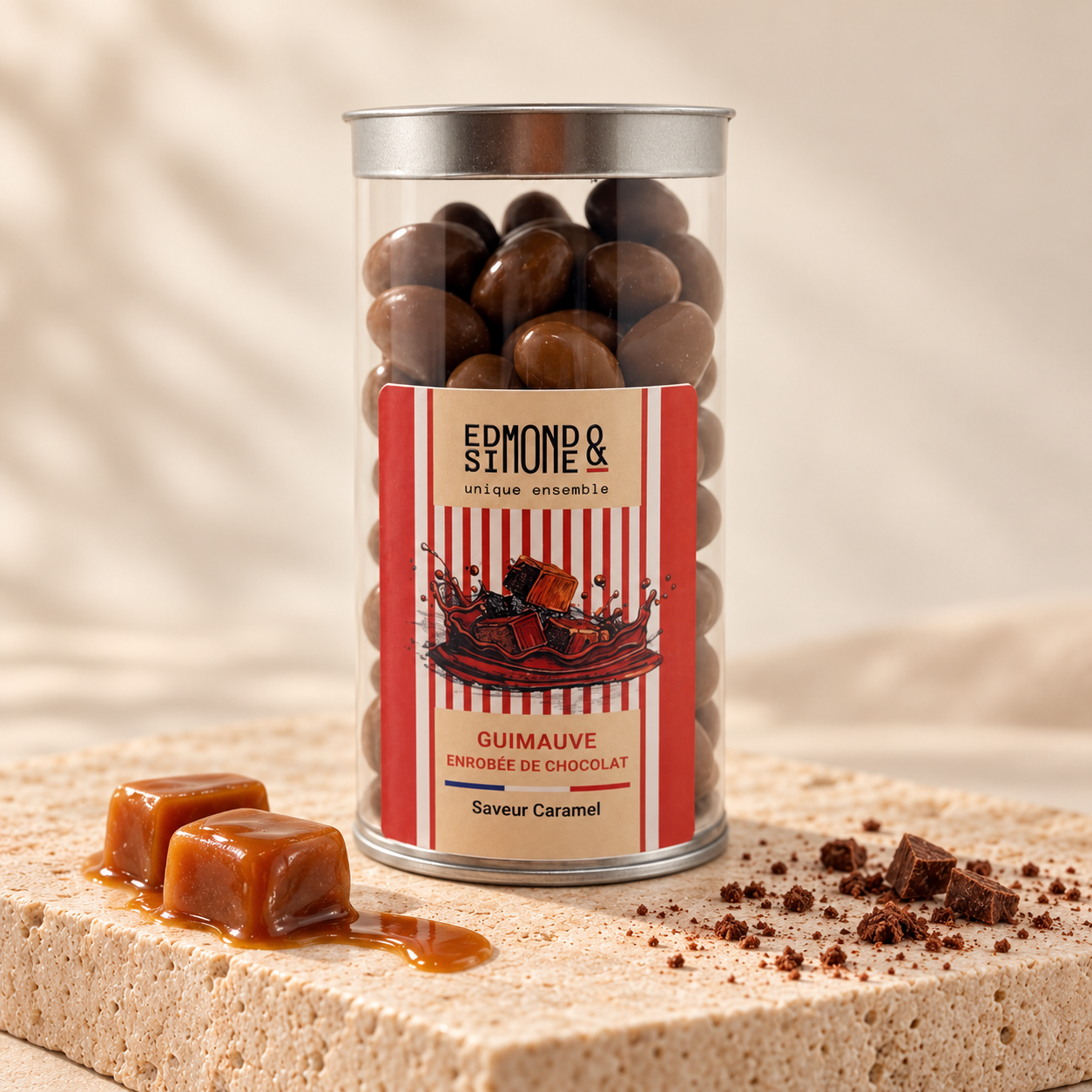GUIMAUVE ENROBÉE CHOCOLAT SAVEUR CARAMEL 200G EDMOND ET SIMONE
